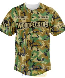 Fayetteville Woodpeckers x Military Appreciation Camo Custom Baseball Jersey