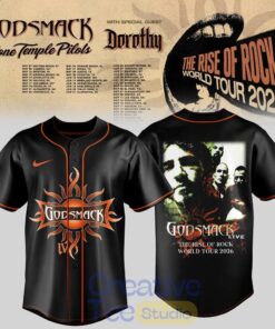 Godsmack The Rise of Rock World Tour 2026 Special Baseball Jersey