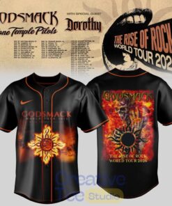 Godsmack The Rise of Rock World Tour 2026 Special Baseball Jersey