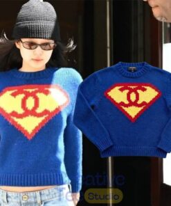 Jennie Superman Chanel Logo In New York Sweater