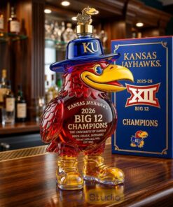 Kansas Jayhawks 2026 Big 12 Champions Commemorative Whiskey Bottle
