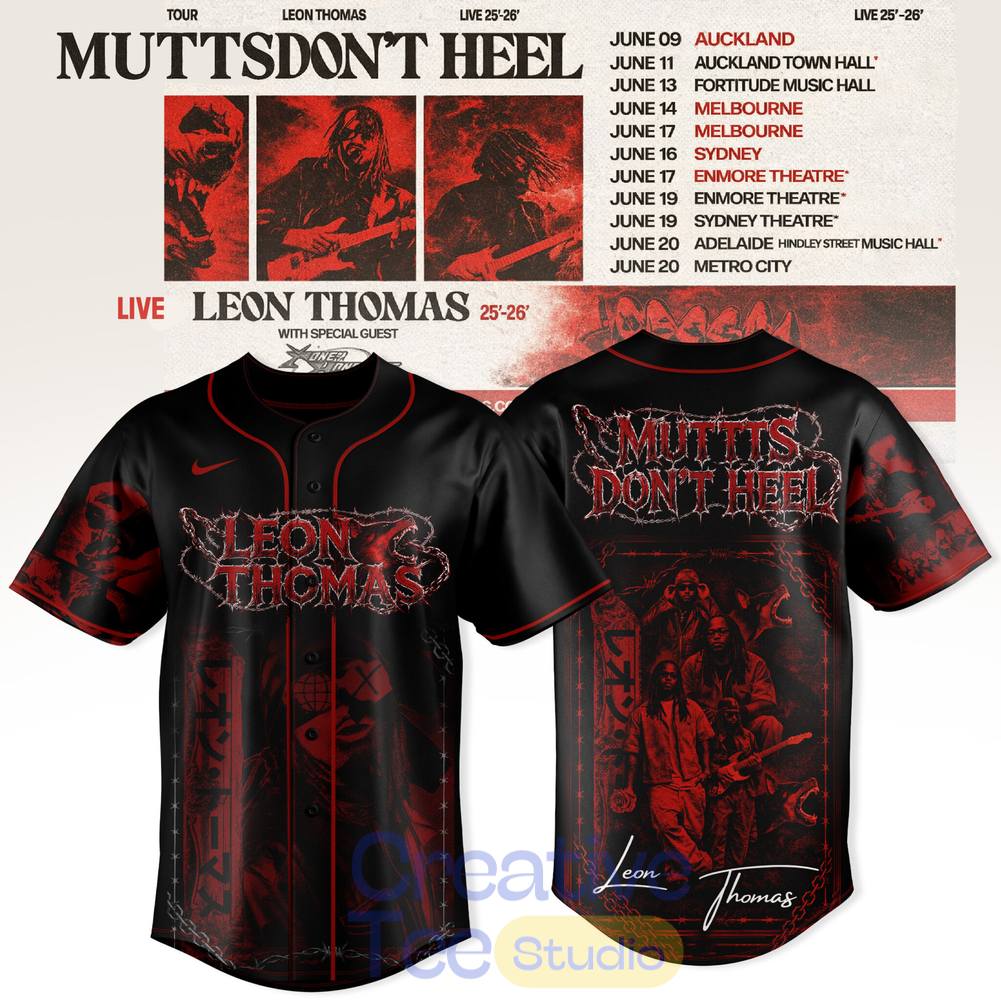 Leon Thomas Mutts Dont Heel Tour 2026 Special Baseball Jersey Leon Thomas Mutts Dont Heel Tour 2026 Special Baseball Jersey