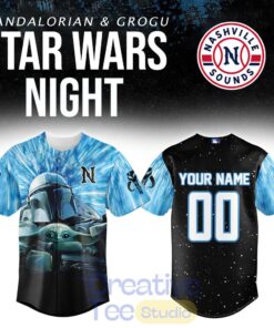 Nashville Sounds x Star Wars Mandalorian & Grogu Custom Baseball Jersey