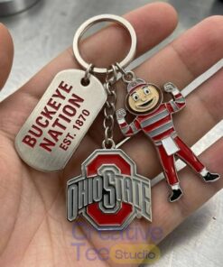 Ohio State Buckeyes “Brutus” Triple-Charm Collector’s Keychain