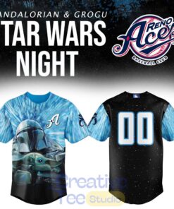 Reno Aces x Star Wars Night Mandalorian & Grogu Custom Baseball Jersey