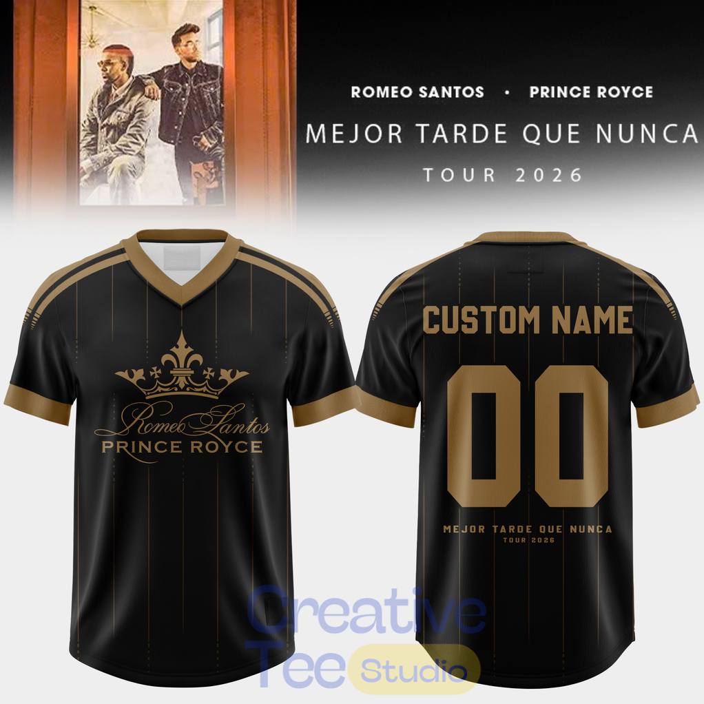 Romeo Santos & Prince Royce Mejor Tarde Que Nunca Tour 2026 Custom Football Jersey Romeo Santos & Prince Royce Mejor Tarde Que Nunca Tour 2026 Custom Football Jersey