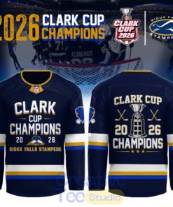 Sioux Falls Stampede 2026 USHL Clark Cup Champions Hockey Jersey