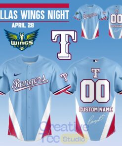Texas Rangers x Dallas Wings Night Paige Bueckers Signature Baseball Jersey