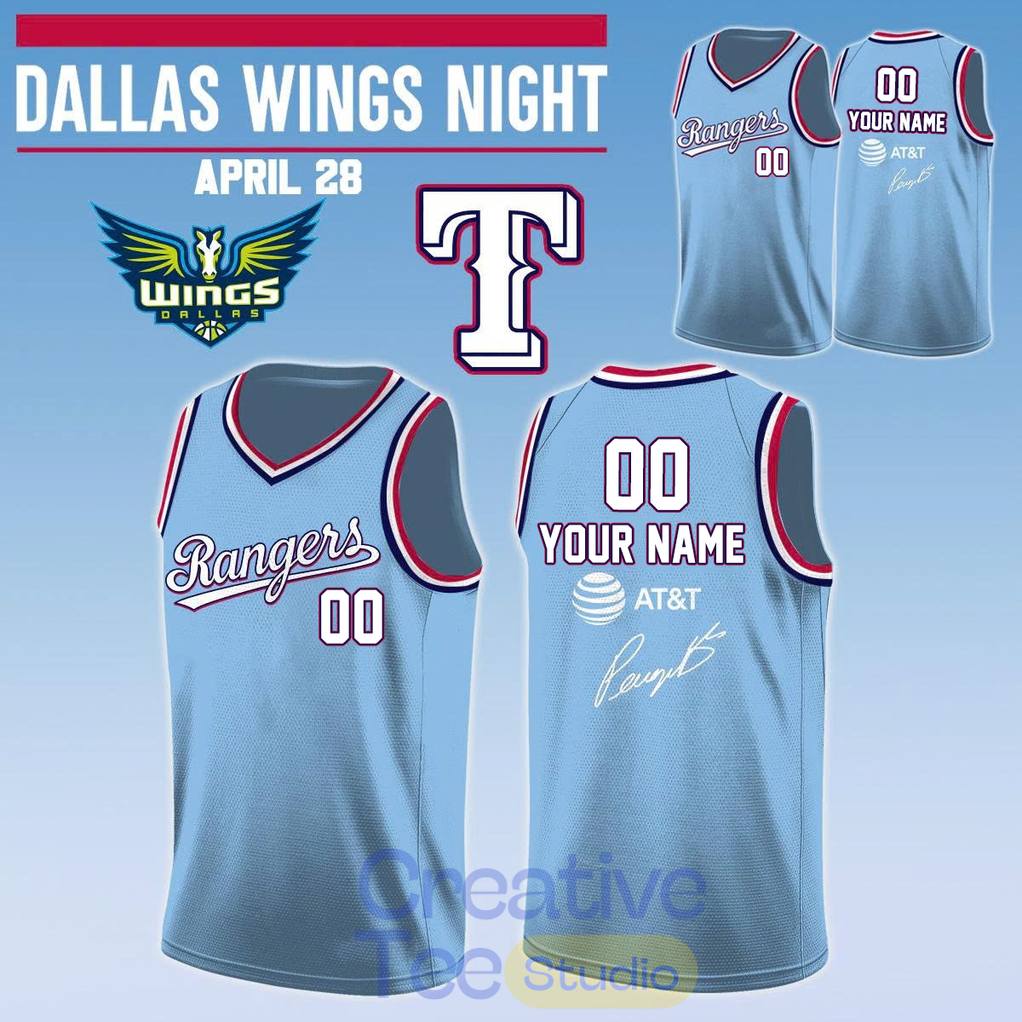 Texas Rangers x Dallas Wings Night Paige Bueckers Signature Basketball Jersey Texas Rangers x Dallas Wings Night Paige Bueckers Signature Basketball Jersey