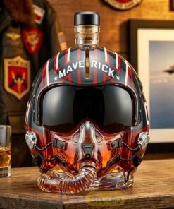 Top Gun 40th Anniversary Maverick Flight Helmet Limited Edition Whiskey Bottle