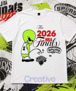 2026 NBA Finals Spurs Wemby Alien Pee On Knicks T-Shirt