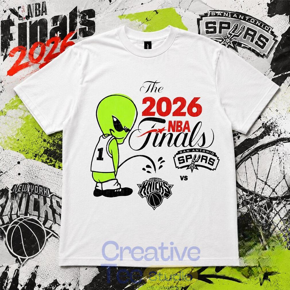 2026 NBA Finals Spurs Wemby Alien Pee On Knicks T-Shirt 2026 NBA Finals Spurs Wemby Alien Pee On Knicks T-Shirt