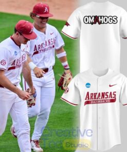 Arkansas Razorbacks New Omahogs Baseball White Jersey