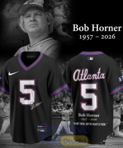 Atlanta Braves Bob Horner Forever Black Baseball Jersey