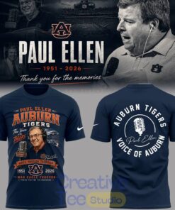 Auburn Tigers “Remembering Paul Ellen – The Voice of Auburn” T-Shirt Auburn Tigers “Remembering Paul Ellen – The Voice of Auburn” T-Shirt