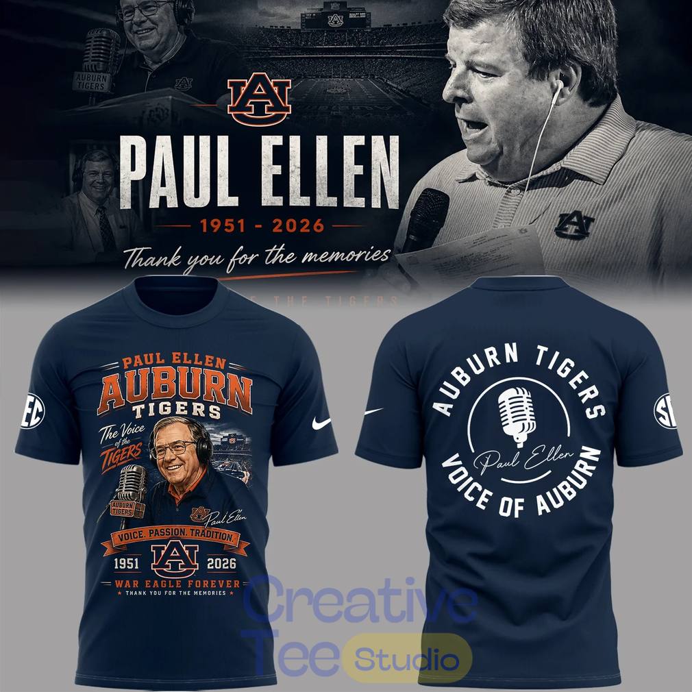 Auburn Tigers “Remembering Paul Ellen – The Voice of Auburn” T-Shirt Auburn Tigers “Remembering Paul Ellen – The Voice of Auburn” T-Shirt