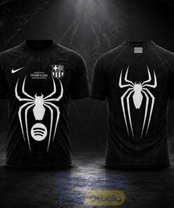 Barcelona x Spider Man Venom Julian Alvarez Black Jersey Barcelona x Spider Man Venom Julian Alvarez Black Jersey