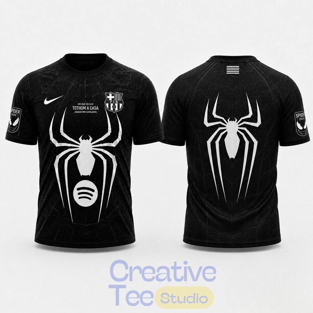 Barcelona x Spider Man Venom Julian Alvarez Black Jersey Barcelona x Spider Man Venom Julian Alvarez Black Jersey