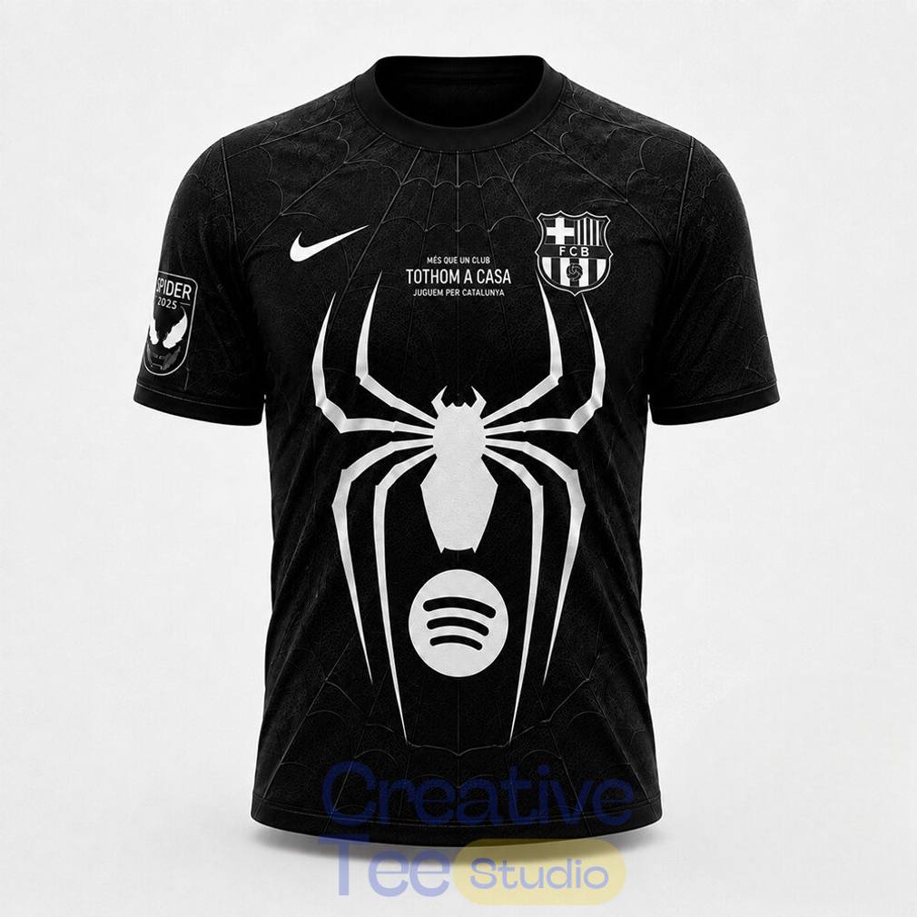 Barcelona x Spider Man Venom Julian Alvarez Black Jersey Barcelona x Spider Man Venom Julian Alvarez Black Jersey