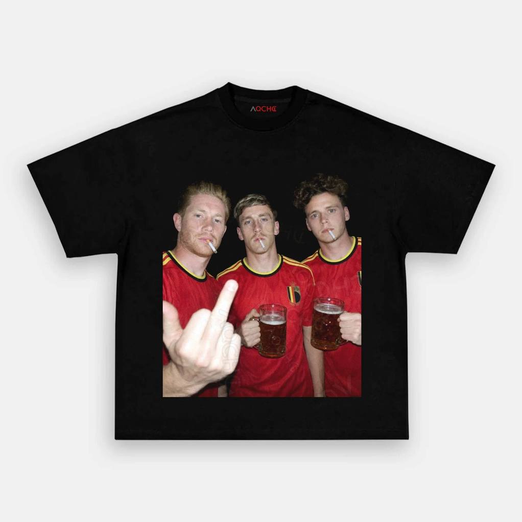 Belgian Afterparty Trio Drunk Smoke Middle Finger Shirt Belgian Afterparty Trio Drunk Smoke Middle Finger Shirt