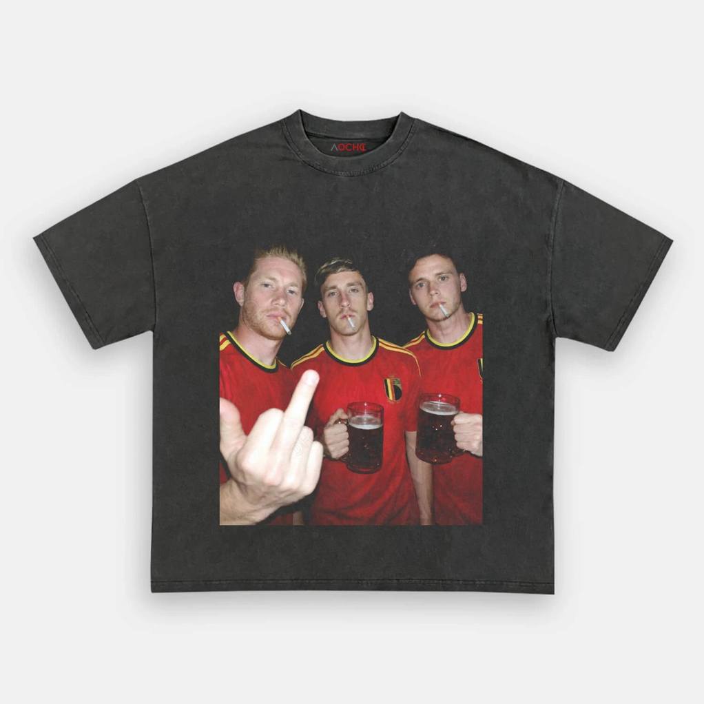 Belgian Afterparty Trio Drunk Smoke Middle Finger Shirt Belgian Afterparty Trio Drunk Smoke Middle Finger Shirt