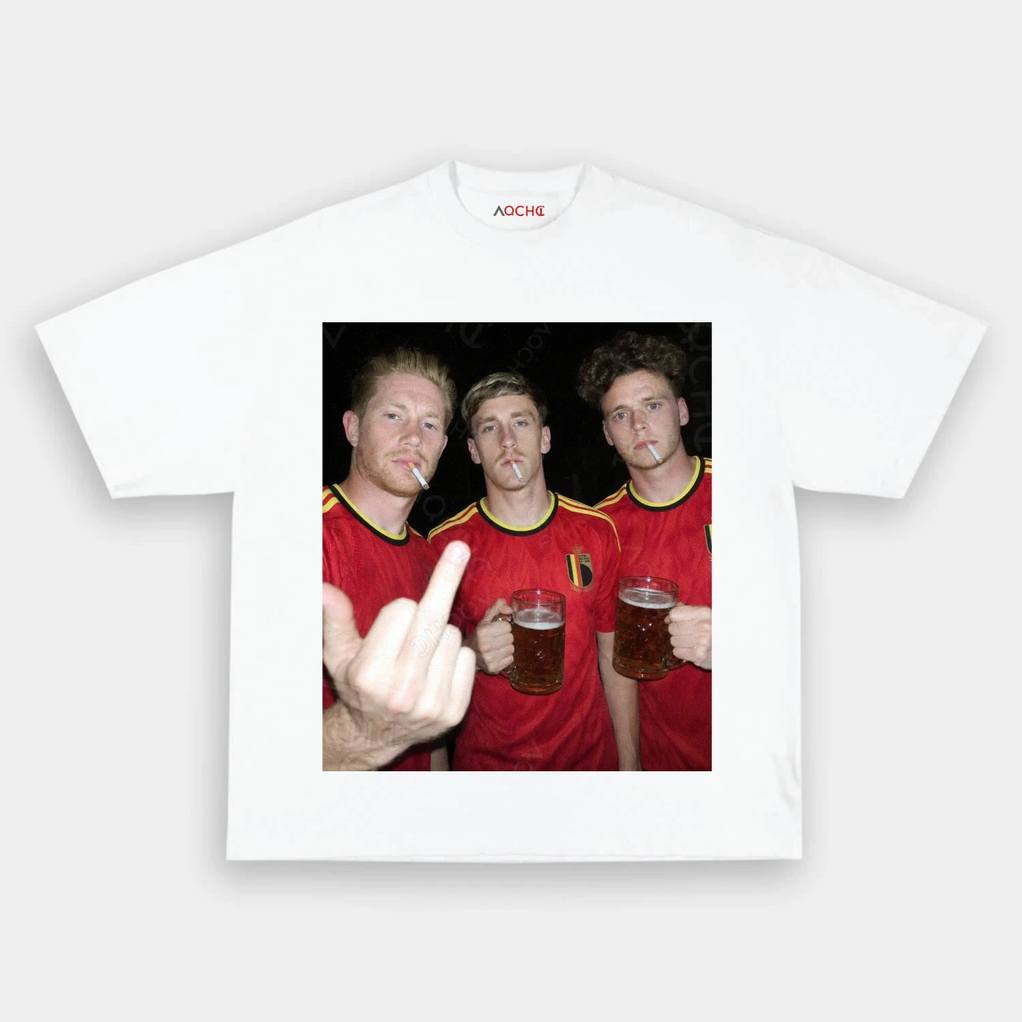 Belgian Afterparty Trio Drunk Smoke Middle Finger Shirt Belgian Afterparty Trio Drunk Smoke Middle Finger Shirt
