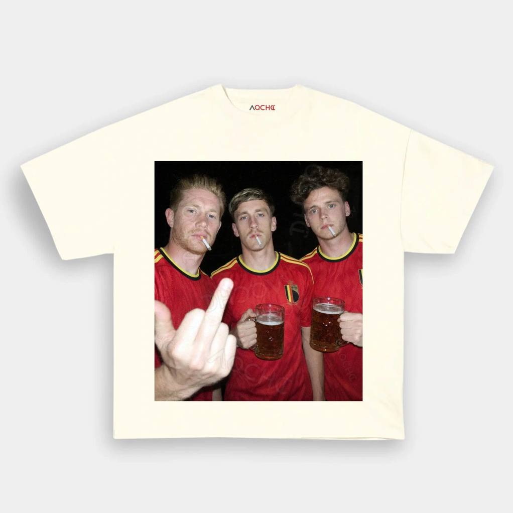 Belgian Afterparty Trio Drunk Smoke Middle Finger Shirt Belgian Afterparty Trio Drunk Smoke Middle Finger Shirt