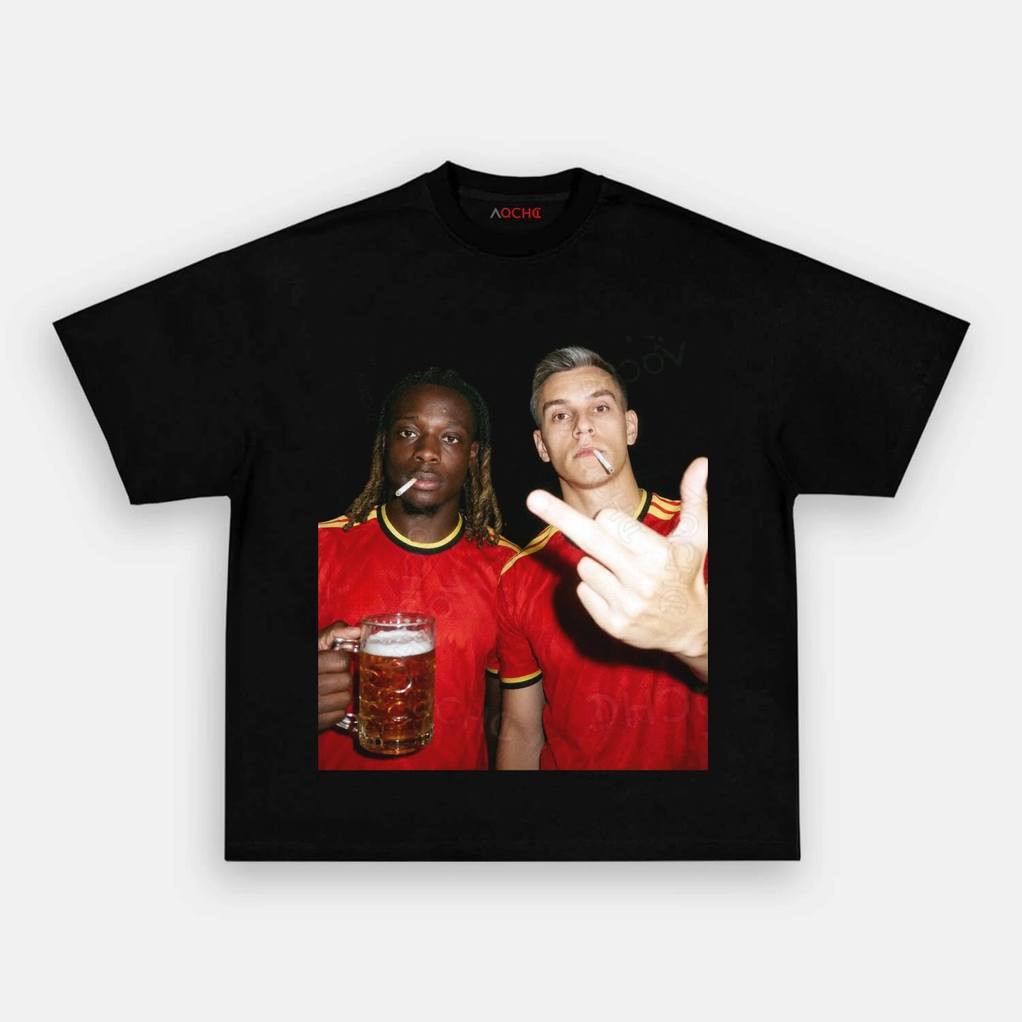 Belgium Football Team Doku x Trossard Drunk Shirt Belgium Football Team Doku x Trossard Drunk Shirt