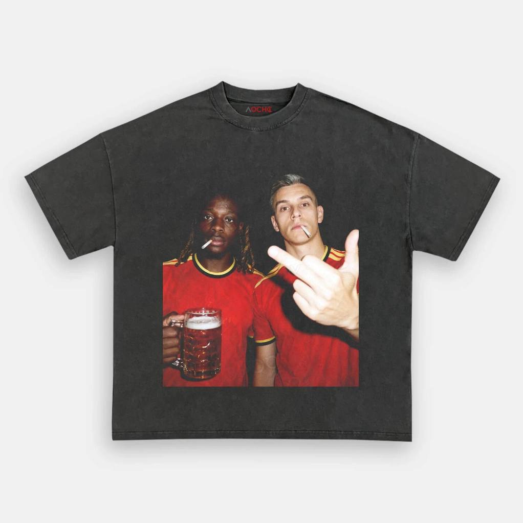 Belgium Football Team Doku x Trossard Drunk Shirt Belgium Football Team Doku x Trossard Drunk Shirt