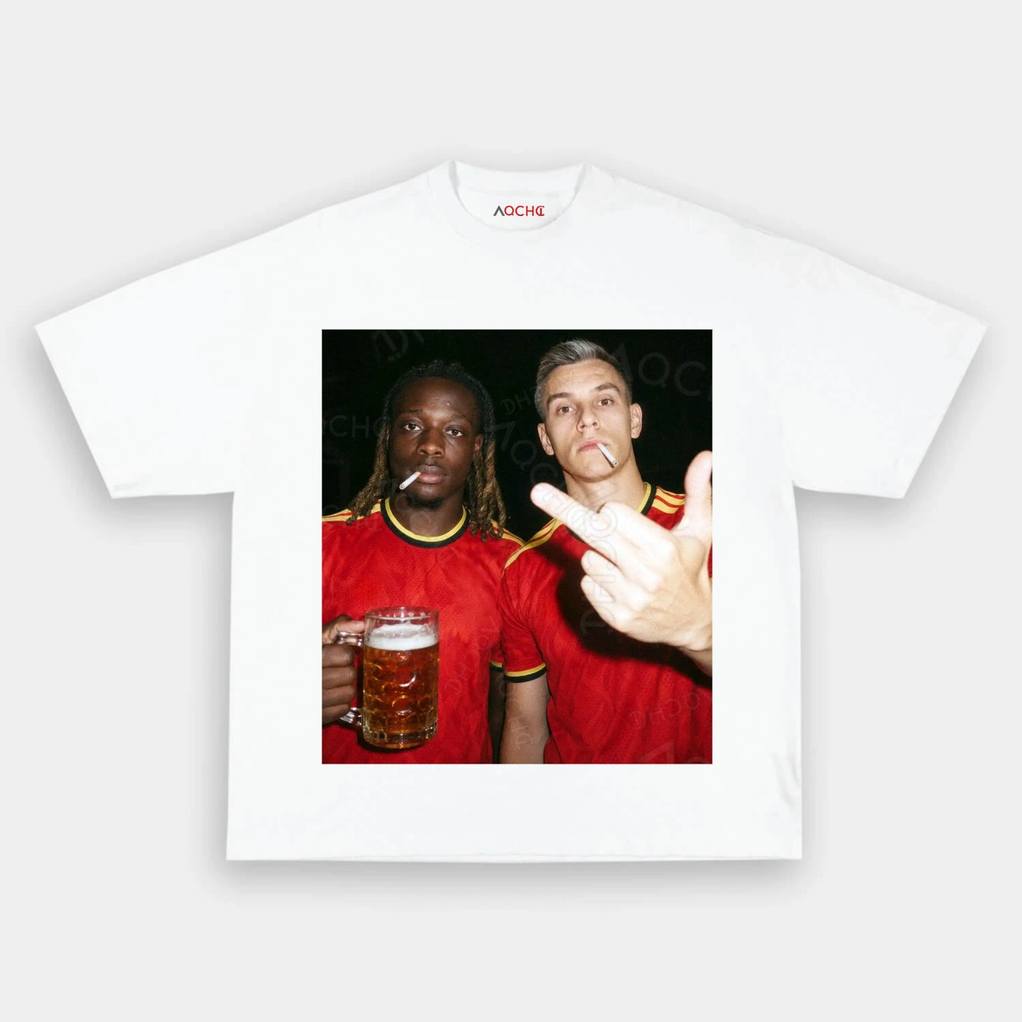 Belgium Football Team Doku x Trossard Drunk Shirt Belgium Football Team Doku x Trossard Drunk Shirt