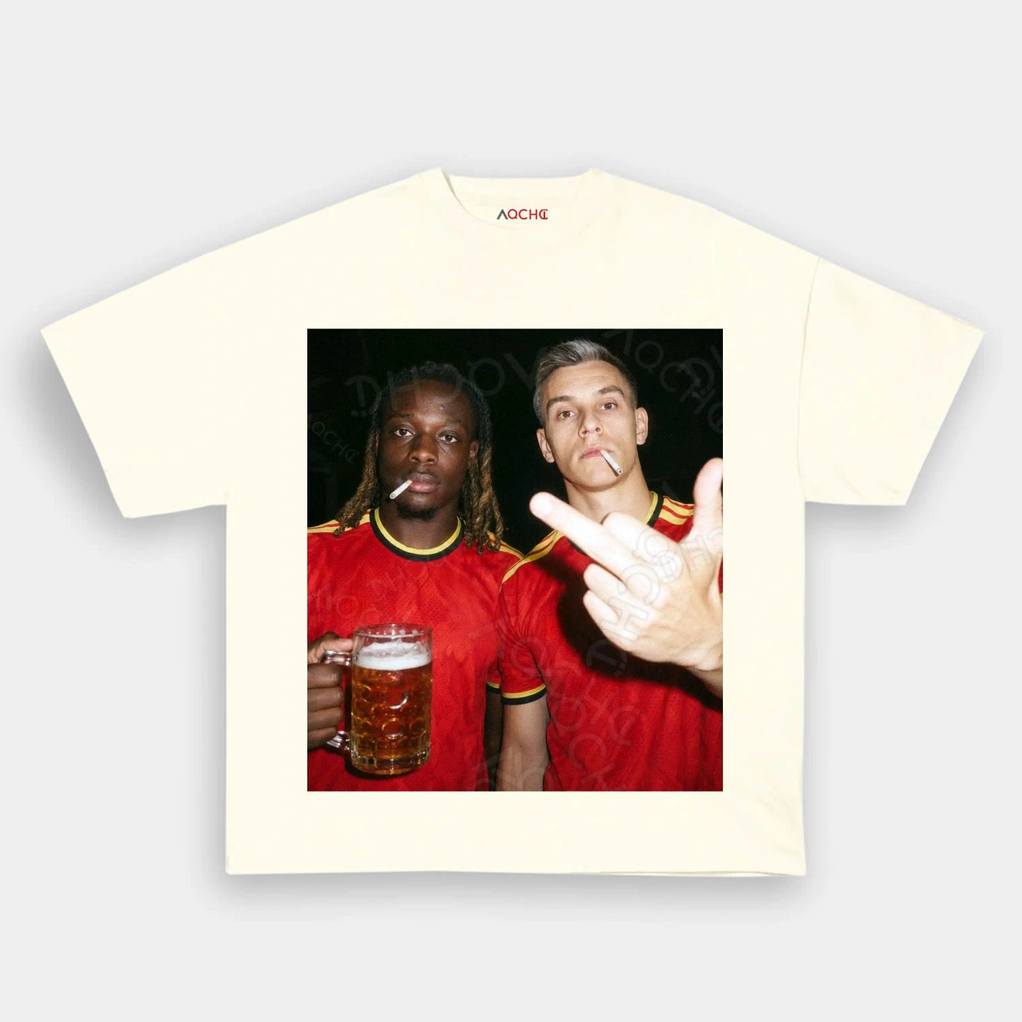 Belgium Football Team Doku x Trossard Drunk Shirt Belgium Football Team Doku x Trossard Drunk Shirt