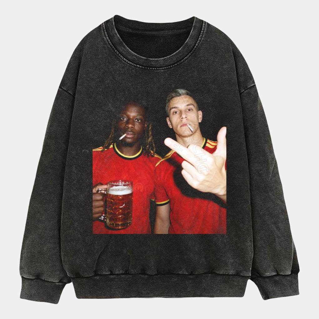 Belgium Football Team Doku x Trossard Drunk Shirt Belgium Football Team Doku x Trossard Drunk Shirt