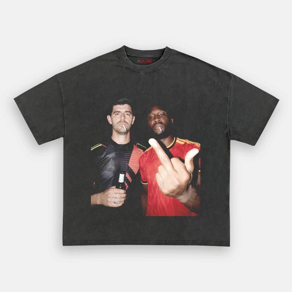 Belgium Football Team Thibaut Courtois x Lukaku Drunk Shirt Belgium Football Team Thibaut Courtois x Lukaku Drunk Shirt