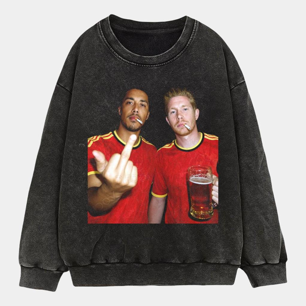 Belgium Football Team Tielemans x De Bruyne Drunk Shirt Belgium Football Team Tielemans x De Bruyne Drunk Shirt