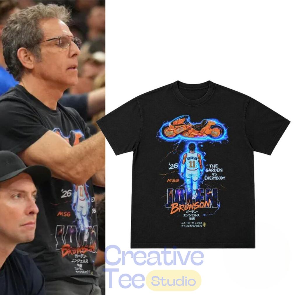 Ben Stiller Knicks Game 5 Jalen Brunson Motorcycle Shirt Ben Stiller Knicks Game 5 Jalen Brunson Motorcycle Shirt