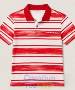 Charles Leclerc APM Monaco Red And White Striped Polo Shirt