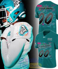 Coastal Carolina Chanticleers Worn Airbrush Custom Football Jersey – Green