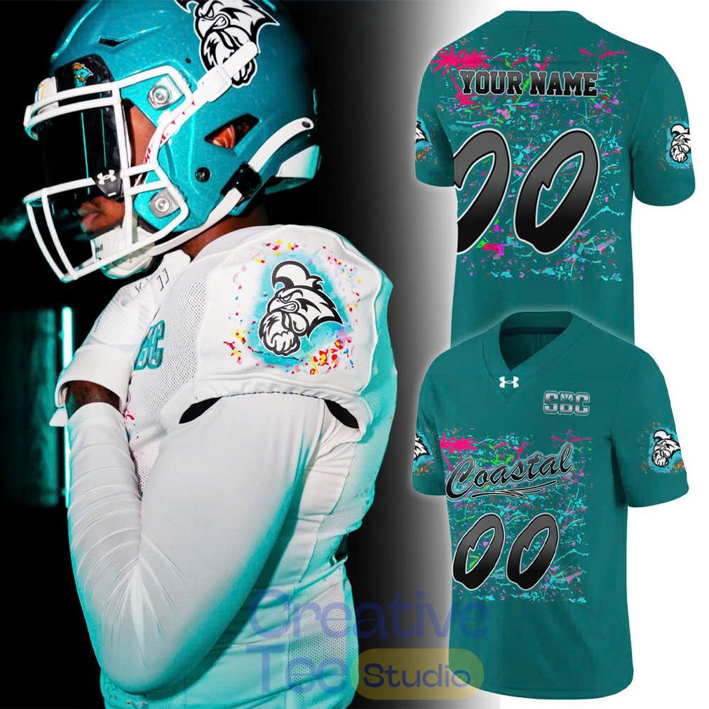 Coastal Carolina Chanticleers Worn Airbrush Custom Football Jersey – Green Coastal Carolina Chanticleers Worn Airbrush Custom Football Jersey – Green