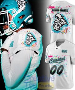 Coastal Carolina Chanticleers Worn Airbrush Custom Football Jersey – White