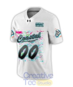 Coastal Carolina Chanticleers Worn Airbrush Custom Football Jersey – White