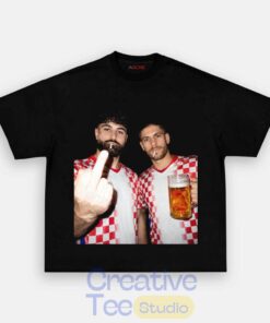 Croatia Football Duo Black T-Shirt