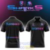 Cronulla Sharks Mens Las Vegas Warm Up Polo Shirt