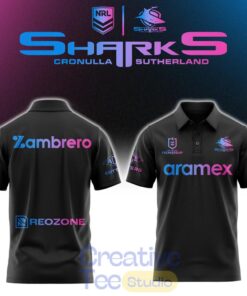 Cronulla Sharks Mens Las Vegas Warm Up Polo Shirt