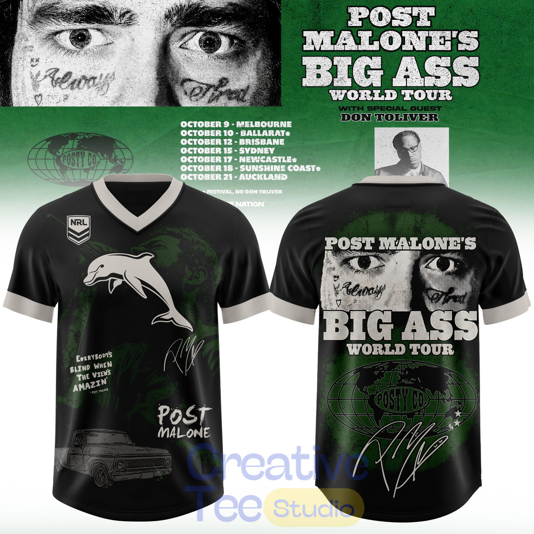 Dolphins x Post Malone Big Ass World Tour 2026 Football Jersey Dolphins x Post Malone Big Ass World Tour 2026 Football Jersey