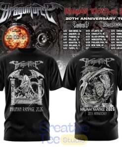 DragonForce Inhuman Rampage 2026 20th Anniversary T-Shirt