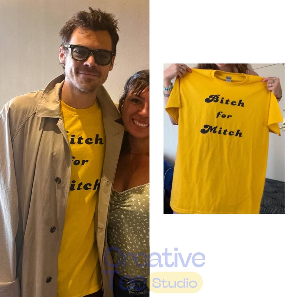 Harry Styles Bitch For Mitch Amsterdam Tour T-Shirt Harry Styles Bitch For Mitch Amsterdam Tour T-Shirt