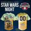 Hickory Crawdads x Star Wars Night Mandalorian and Grogu Custom Baseball Jersey