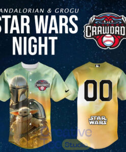 Hickory Crawdads x Star Wars Night Mandalorian and Grogu Custom Baseball Jersey