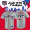 Houston Astros – Jose Altuve x USA 250 OnField  4th July Baseball Jersey
