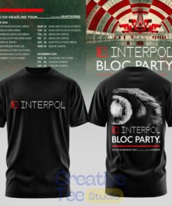 Interpol x Bloc Party UK & EU Tour 2026 Black Hoodie